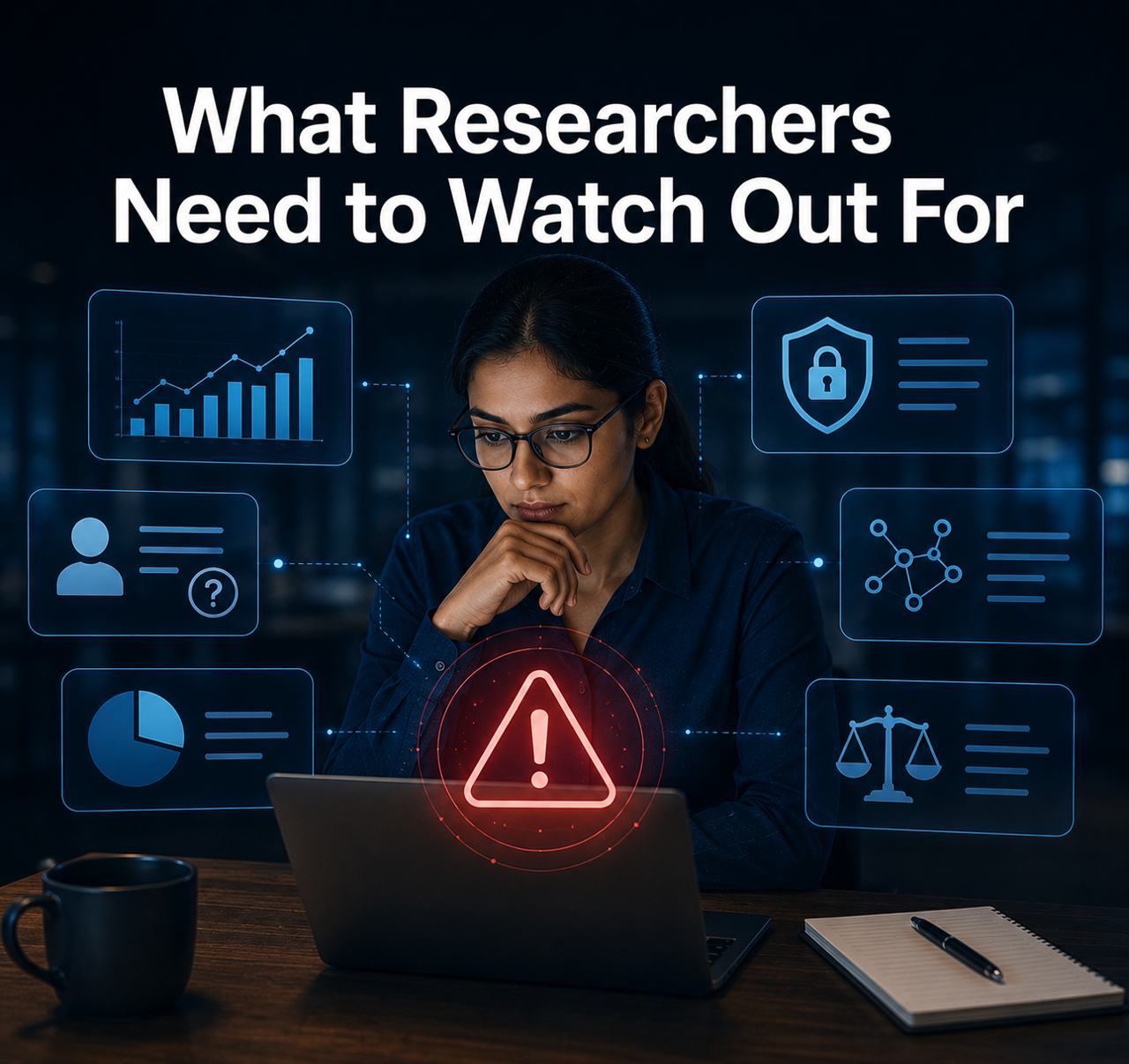 Market research professionals reviewing AI in market research and consumer sentiment analysis for data accuracy and bias prevention