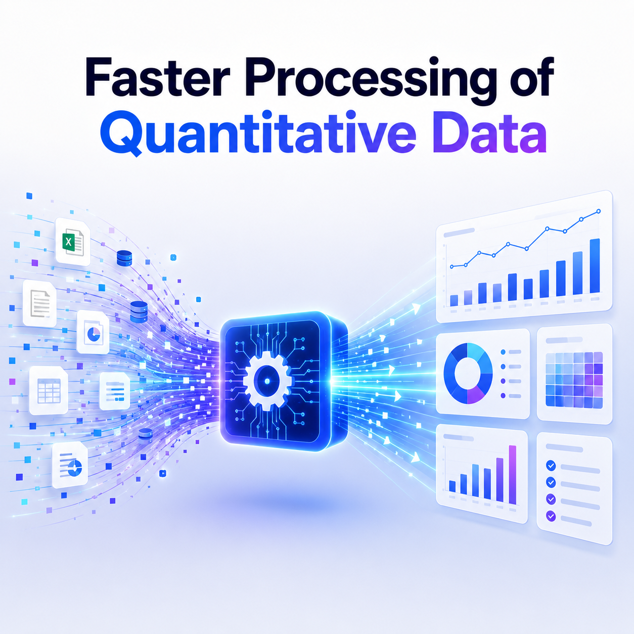 AI-powered quantitative research analyzing survey responses and market data to generate faster business insights