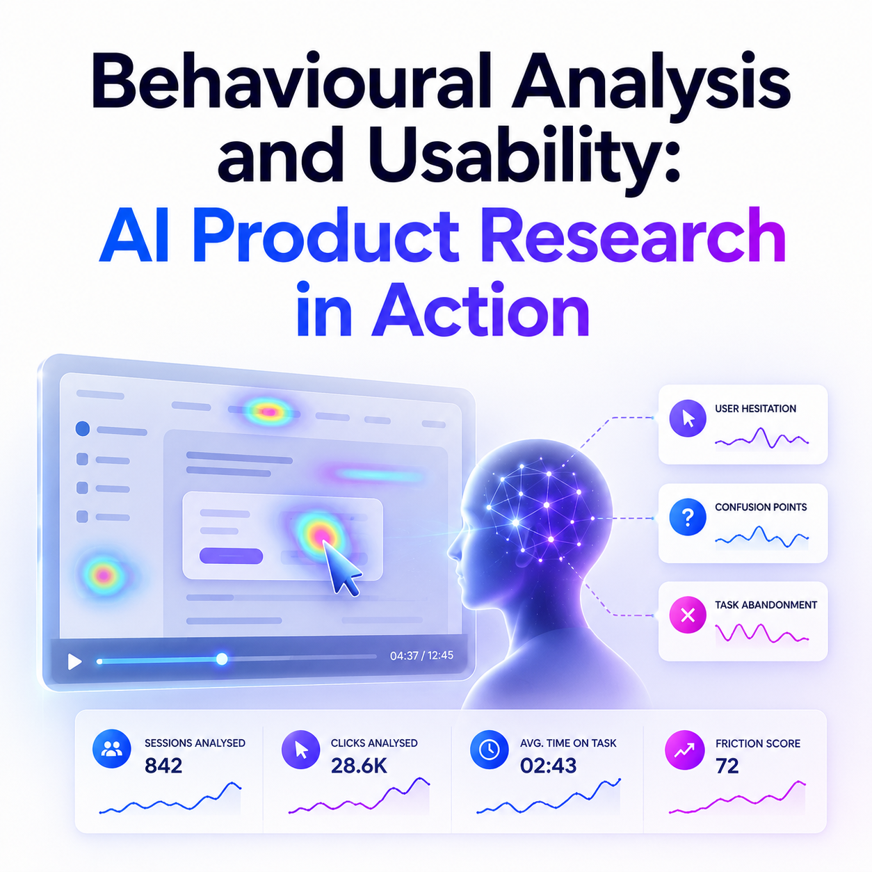 AI in product research using behavioural analysis and usability testing to generate faster insights and improve product development outcomes